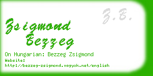 zsigmond bezzeg business card